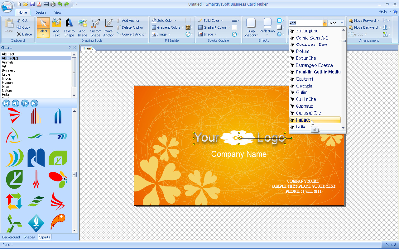 Click to view SmartsysSoft Business Card Maker 3.05 screenshot